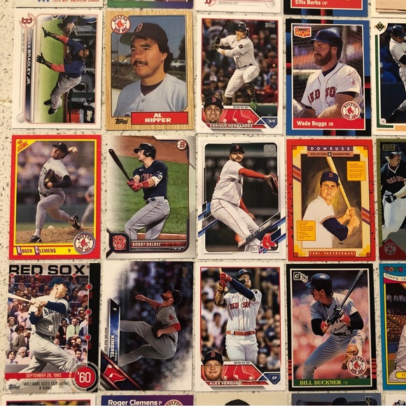 70 Boston Red Sox baseball cards Wade Boggs David Ortiz Sale Schwarber Clemens - Picture 5 of 10
